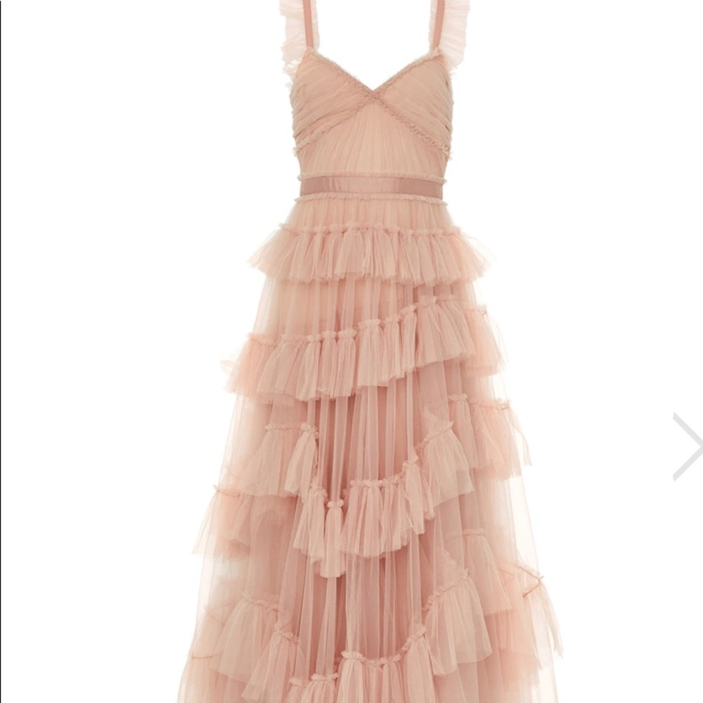 Bare pink Tulle evening dress
